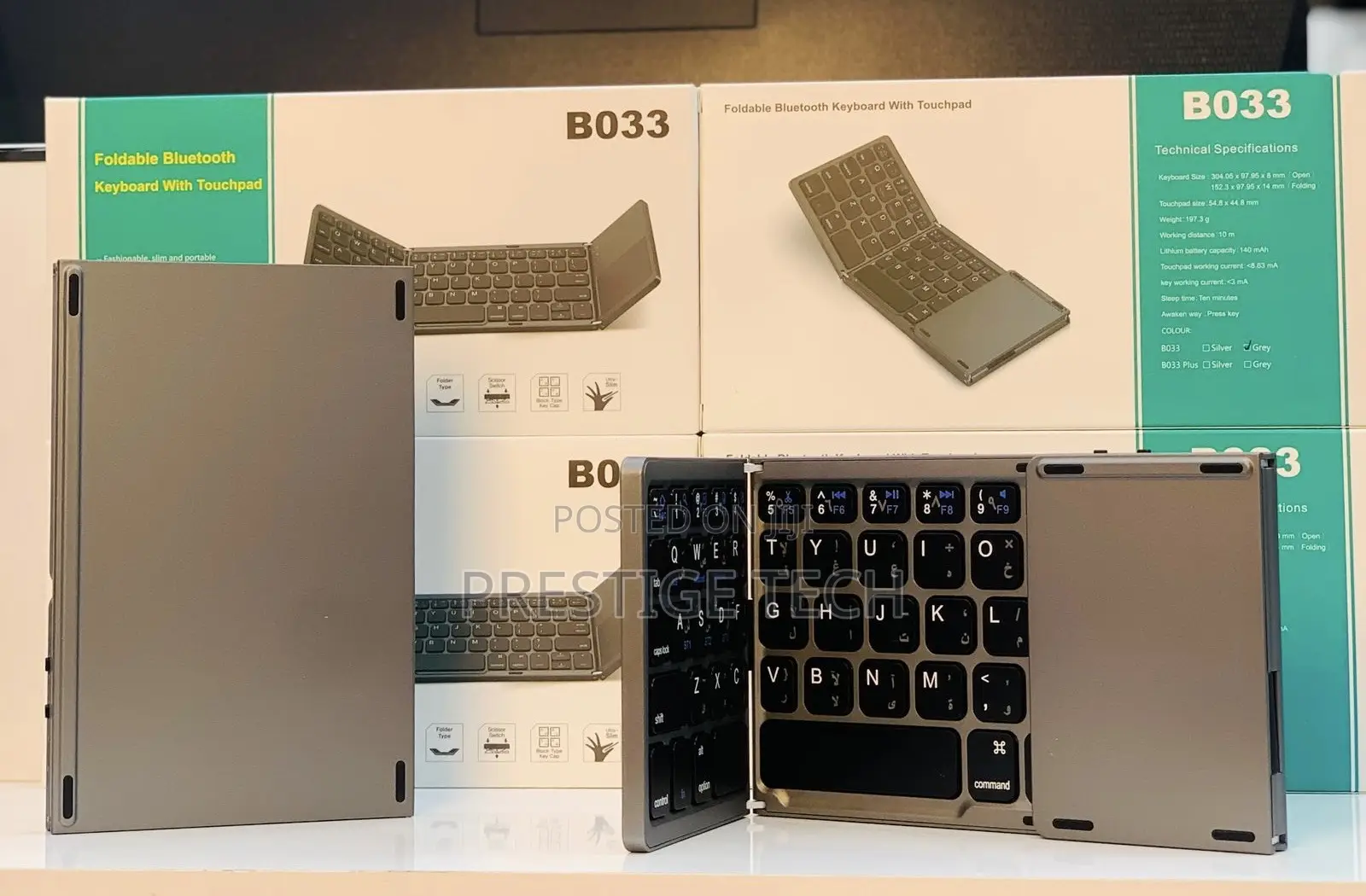 B033 Mini Foldable Bluetooth Keyboard With Touch Pad