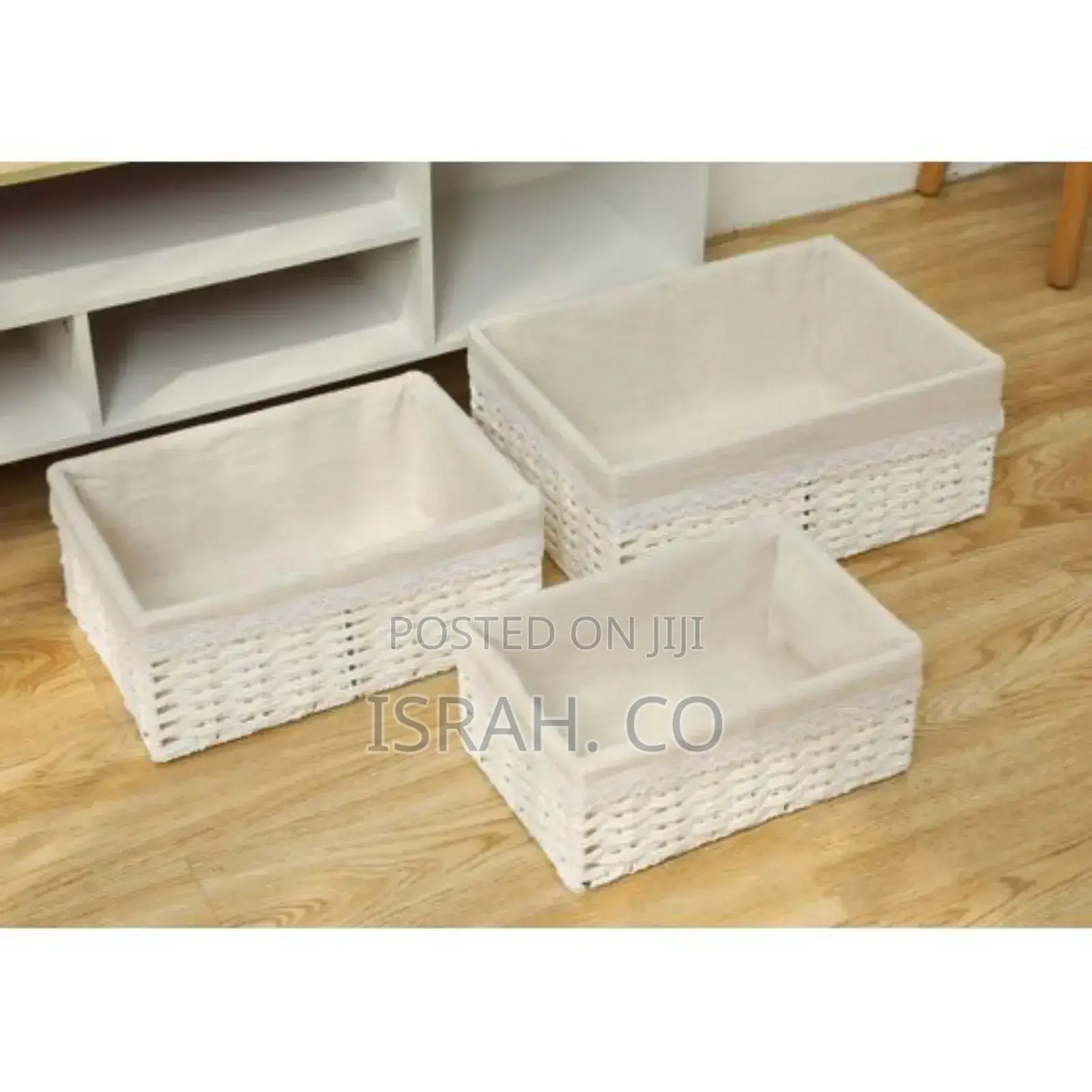 3piece Rectangular Handmade Decorative Wicker Snacks Basket