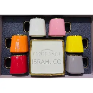 12 Piece Ceramic Coffee Mug With Saucer Set