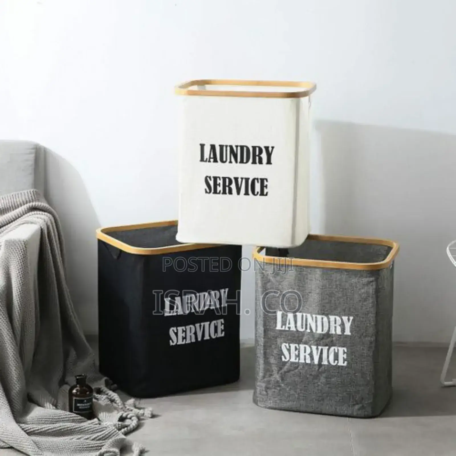 1 Piece Large Foldable Sturdy Bamboo Laundry Hamper