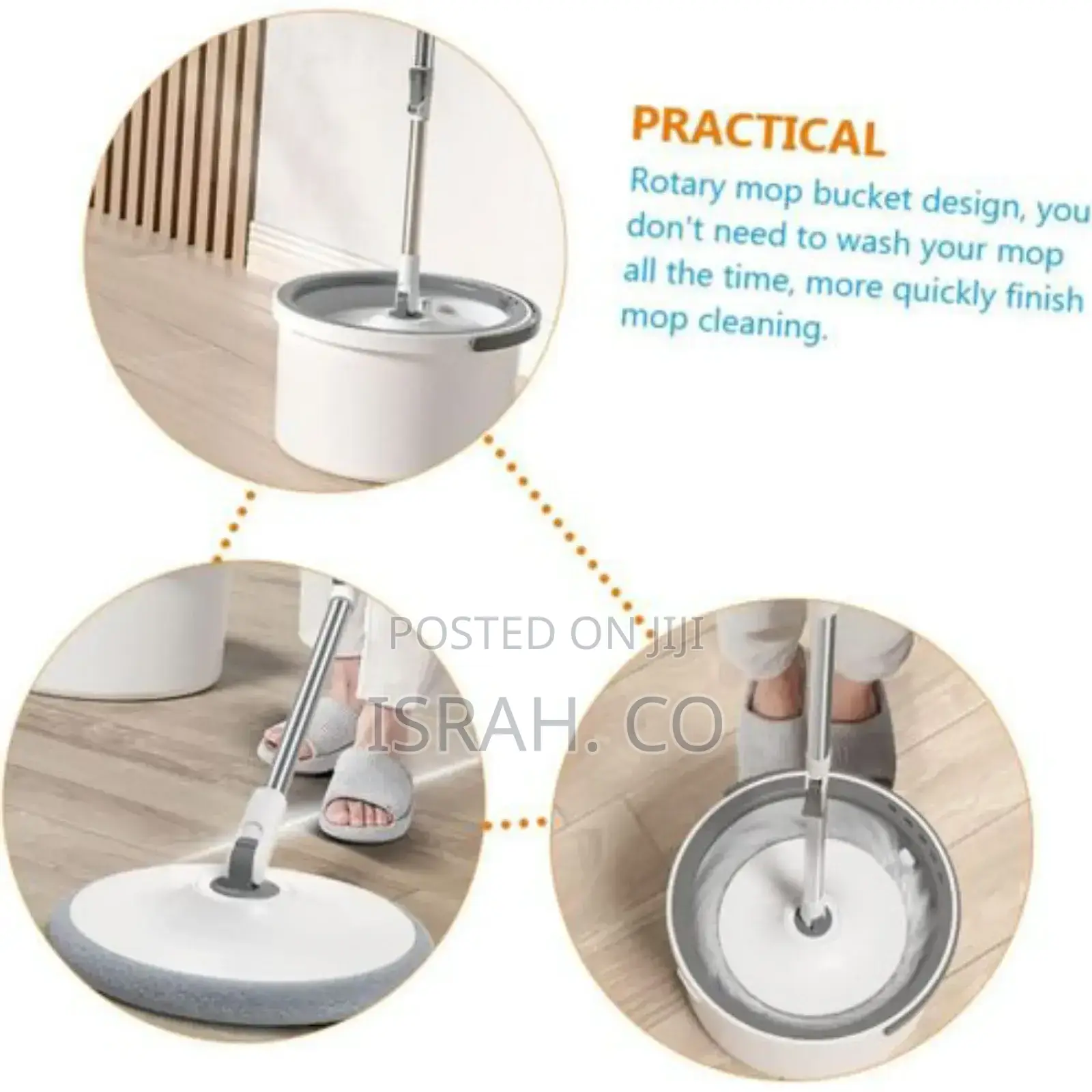 Disc Bucket Spinning Mop 360° Round Cleaning Mop