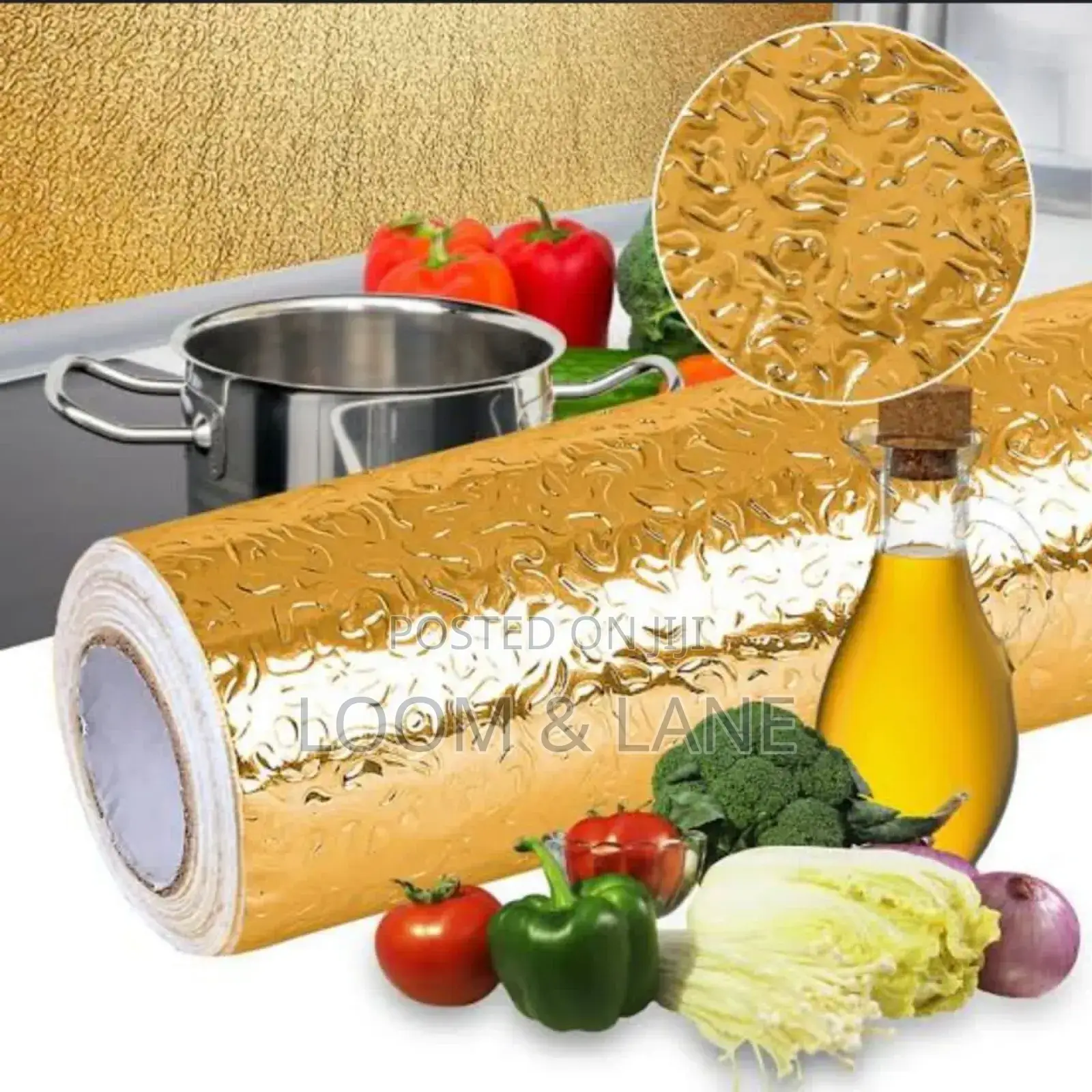 Golden Foil Kitchen Wallpaper Sticker