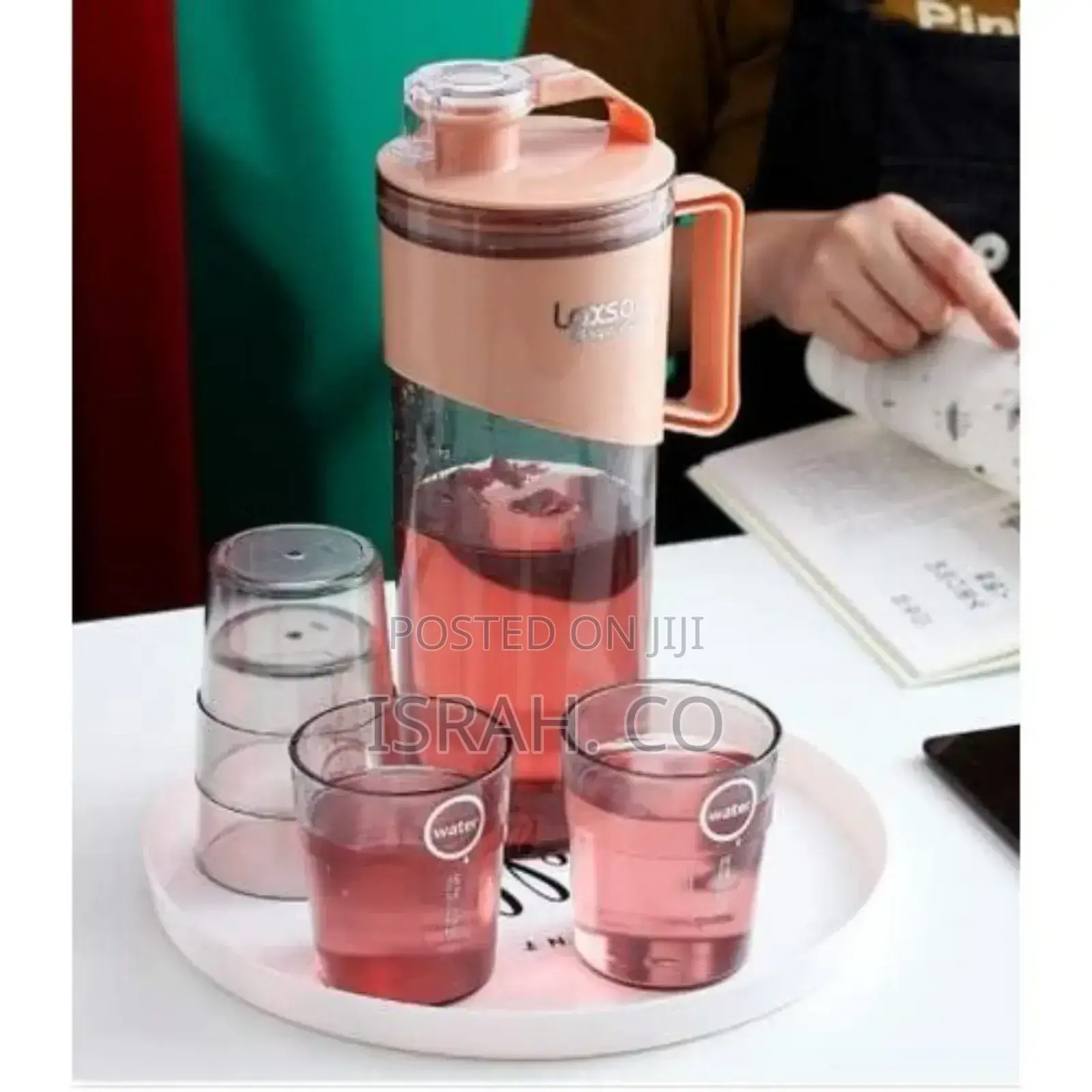 Glass Pitcher Water Jug Set 1.6 L With 4 Cups 280 Ml