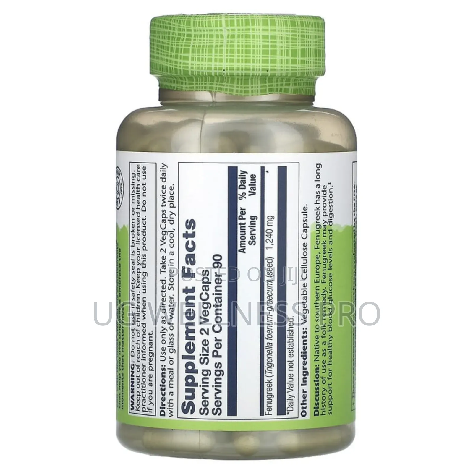 Fenugreek, 1,240 Mg, 180 Vegcaps (620 Mg Per Capsule)
