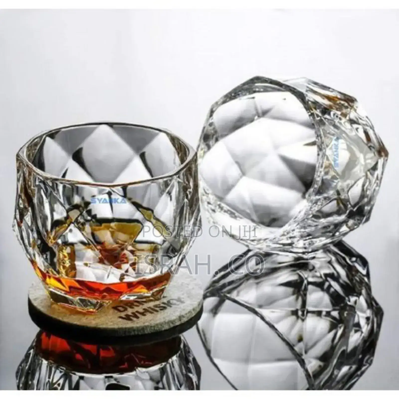 6 Piece Crystal Rum Whiskey Glasses Set Bar Glass