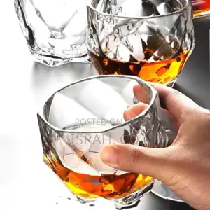 6 Piece Crystal Rum Whiskey Glasses Set Bar Glass
