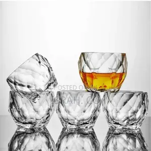 6 Piece Crystal Rum Whiskey Glasses Set Bar Glass