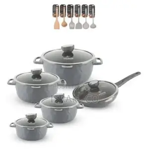 Life Smile 16pcs Granite Coated Healthy Cookware Set -