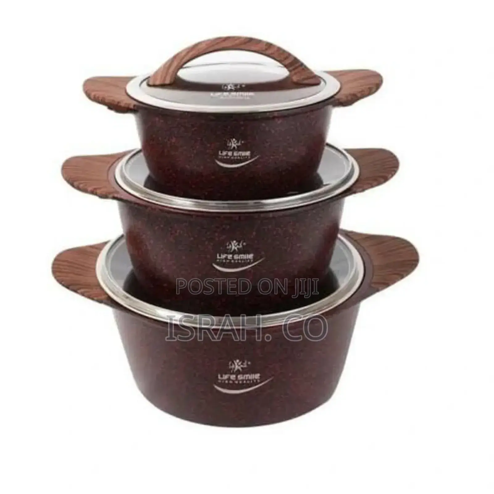 Granite Induction Cookware Set, 20-24-28 Cm, Aluminium
