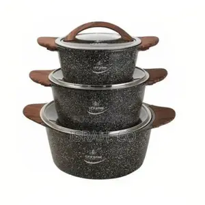 Non-Stick Coating, Pfoa-Free, Wooden Handles Cooking Pots
