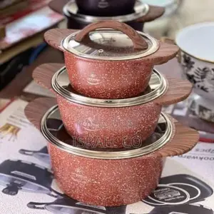 Cooking Pots and Pans With Glass Lids Red