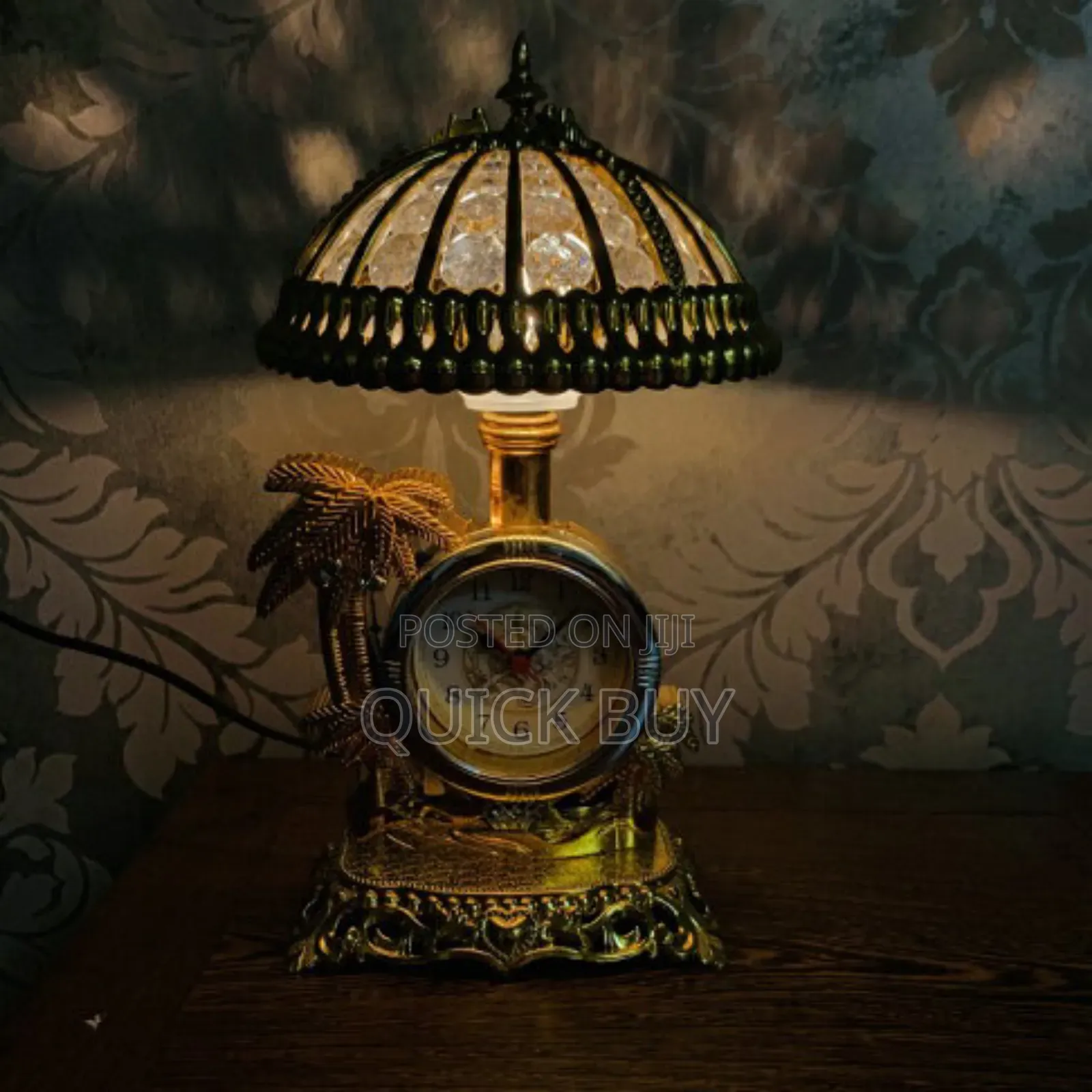 Classic Art Bedside Lamp With Alarm Clock