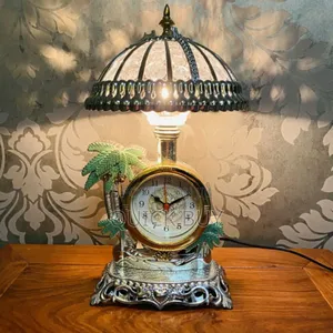 Classic Art Bedside Lamp With Alarm Clock