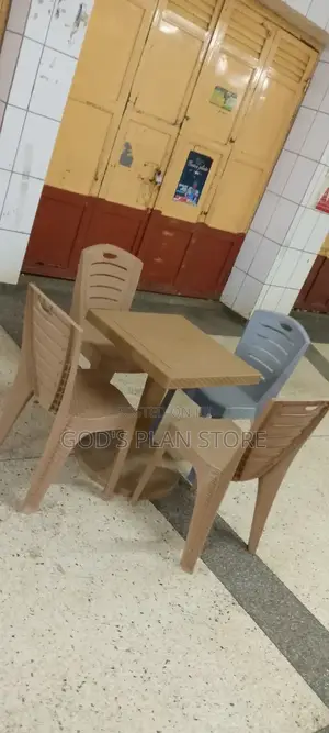 Bar Armless Plastic Chairs and Table Set