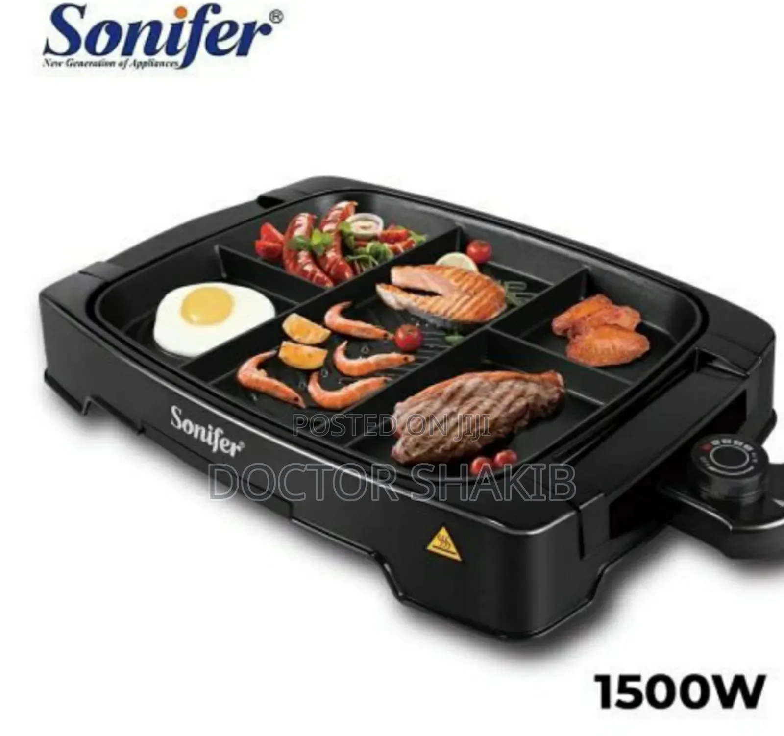 New Sonifer Electric Multi Portion Grill Cooker - Black