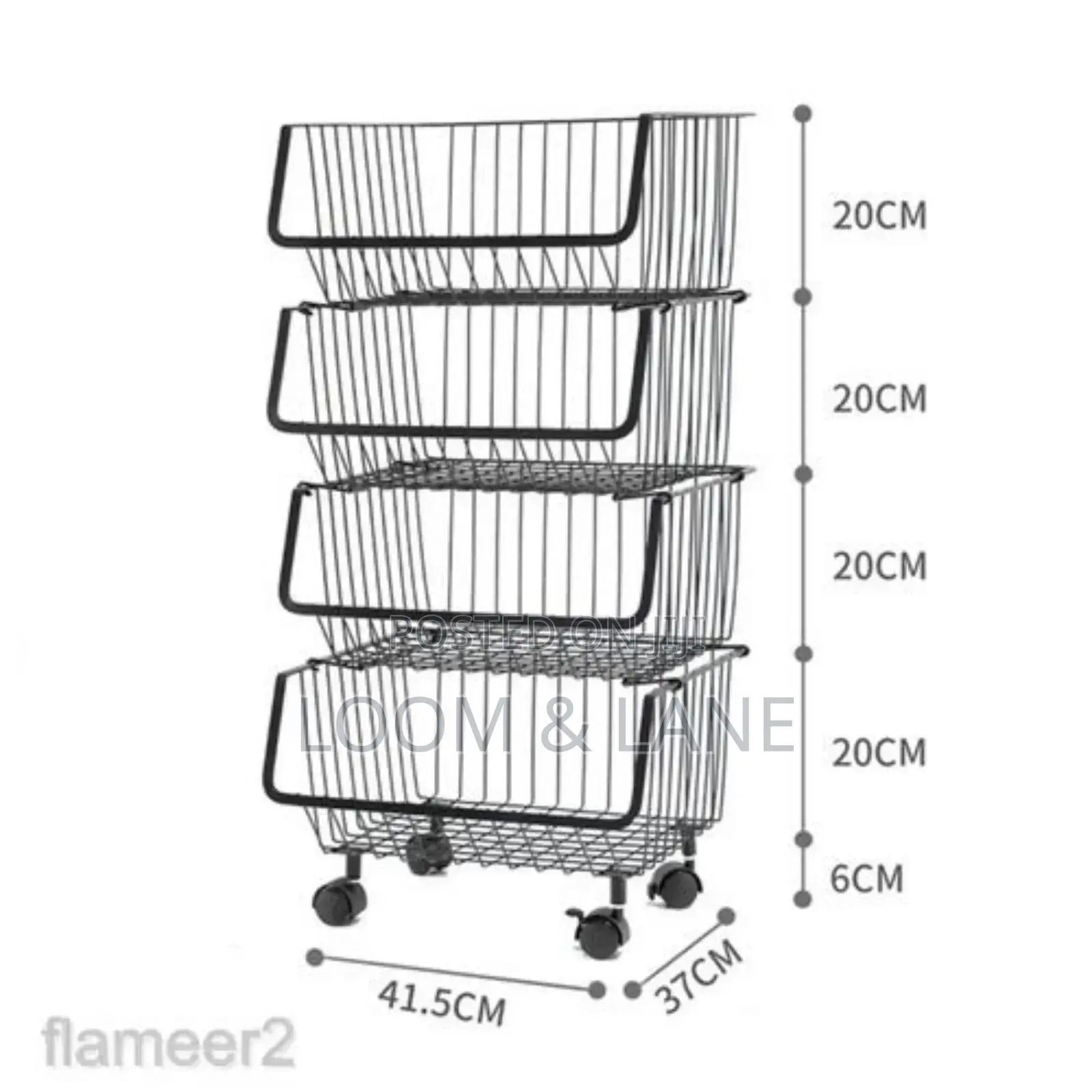Metallic Pantry Storage Bin Rack