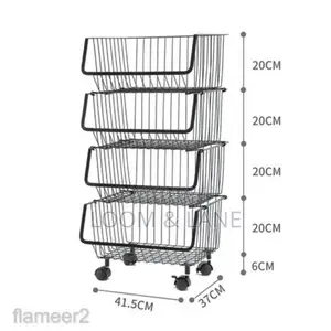 Metallic Pantry Storage Bin Rack