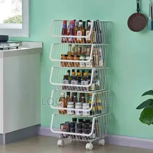 Metallic Pantry Storage Bin Rack