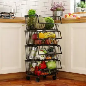 Metallic Pantry Storage Bin Rack