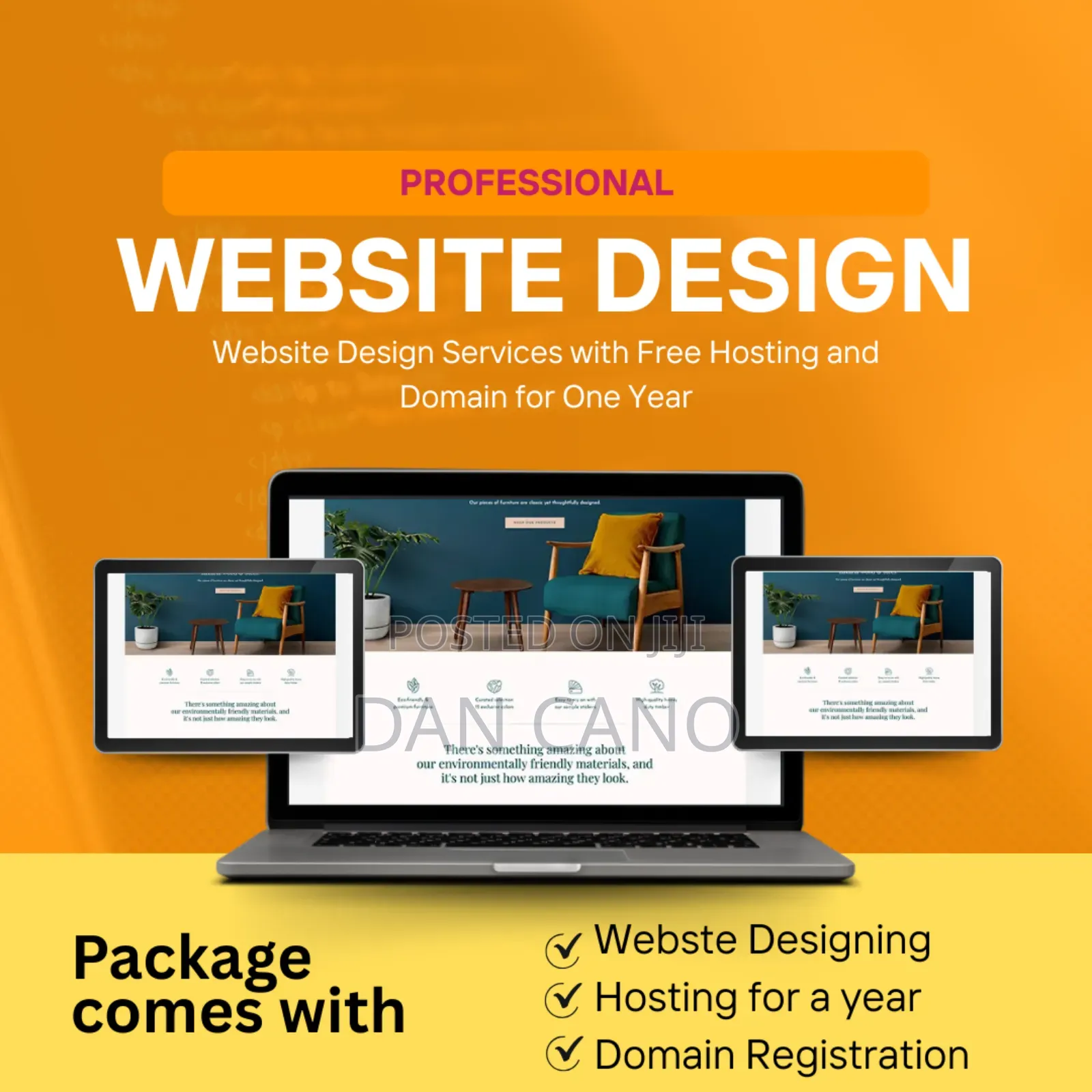 Website Design With Free Hosting and Domain for One Year