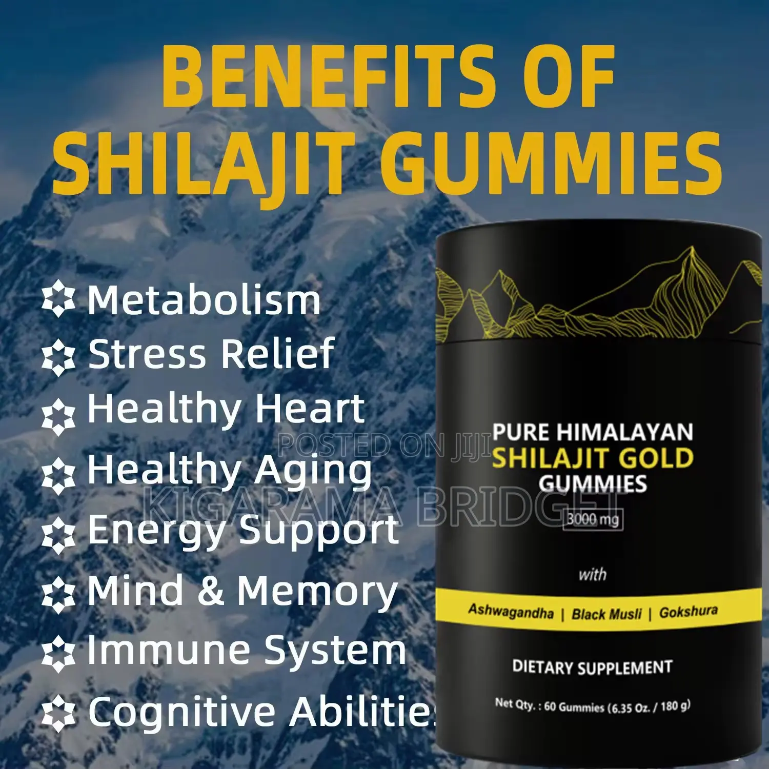 Pure Himalayan Shilajit Gold Gummies With Ashwaghanda