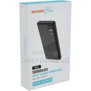 Porodo 10000mah/22.5w Quick Charge Power Bank Dual Usa Black
