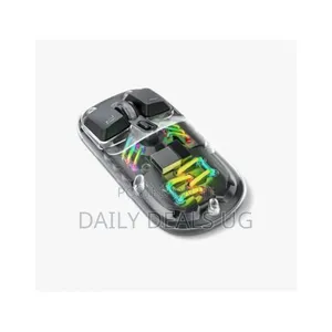 Porodo Transparent Mouse and Bluetooth Dual Mode - Black