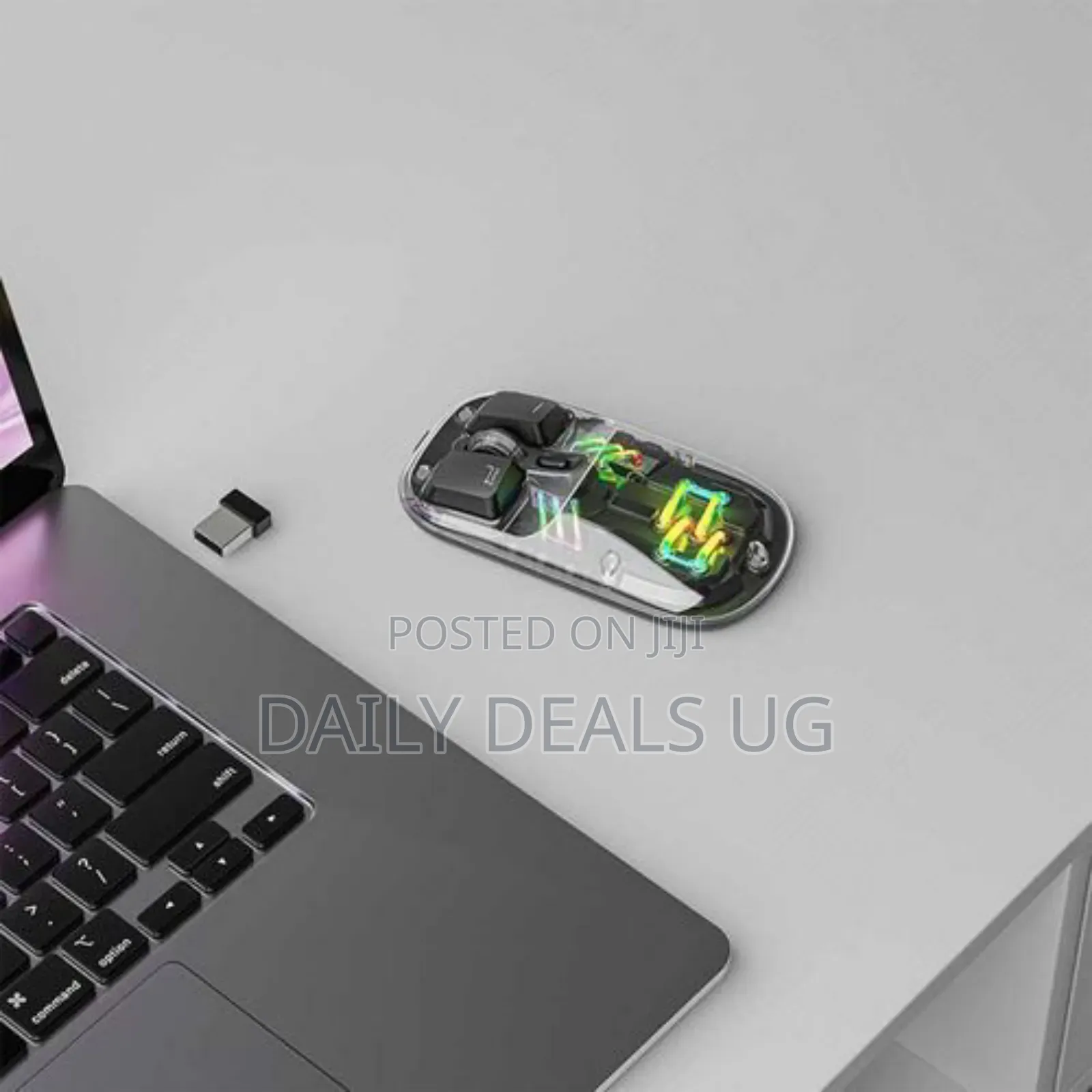 Porodo Transparent Mouse and Bluetooth Dual Mode - Black
