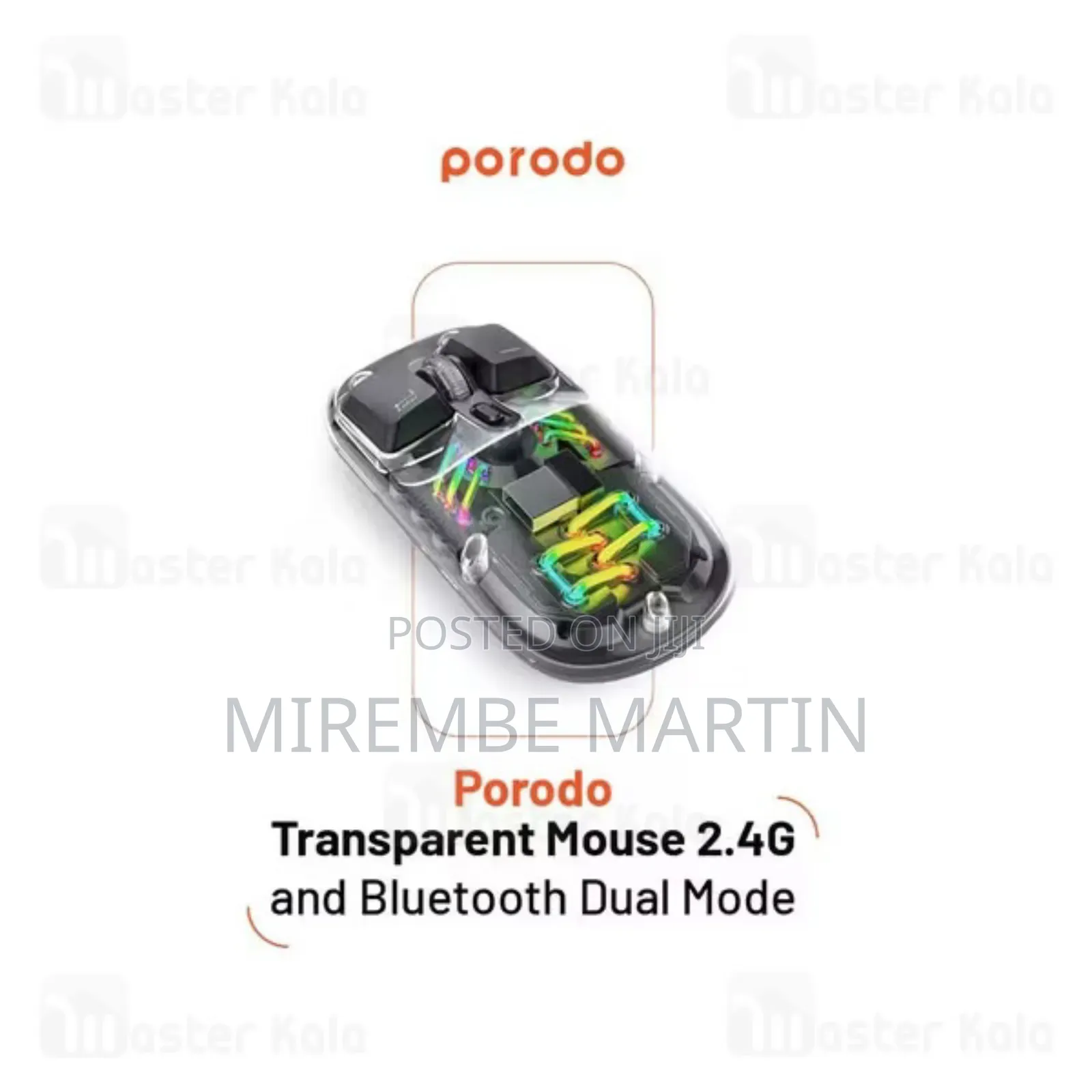 Porodo Transparent Dual-Mode Wireless Mouse Pd-TMDM
