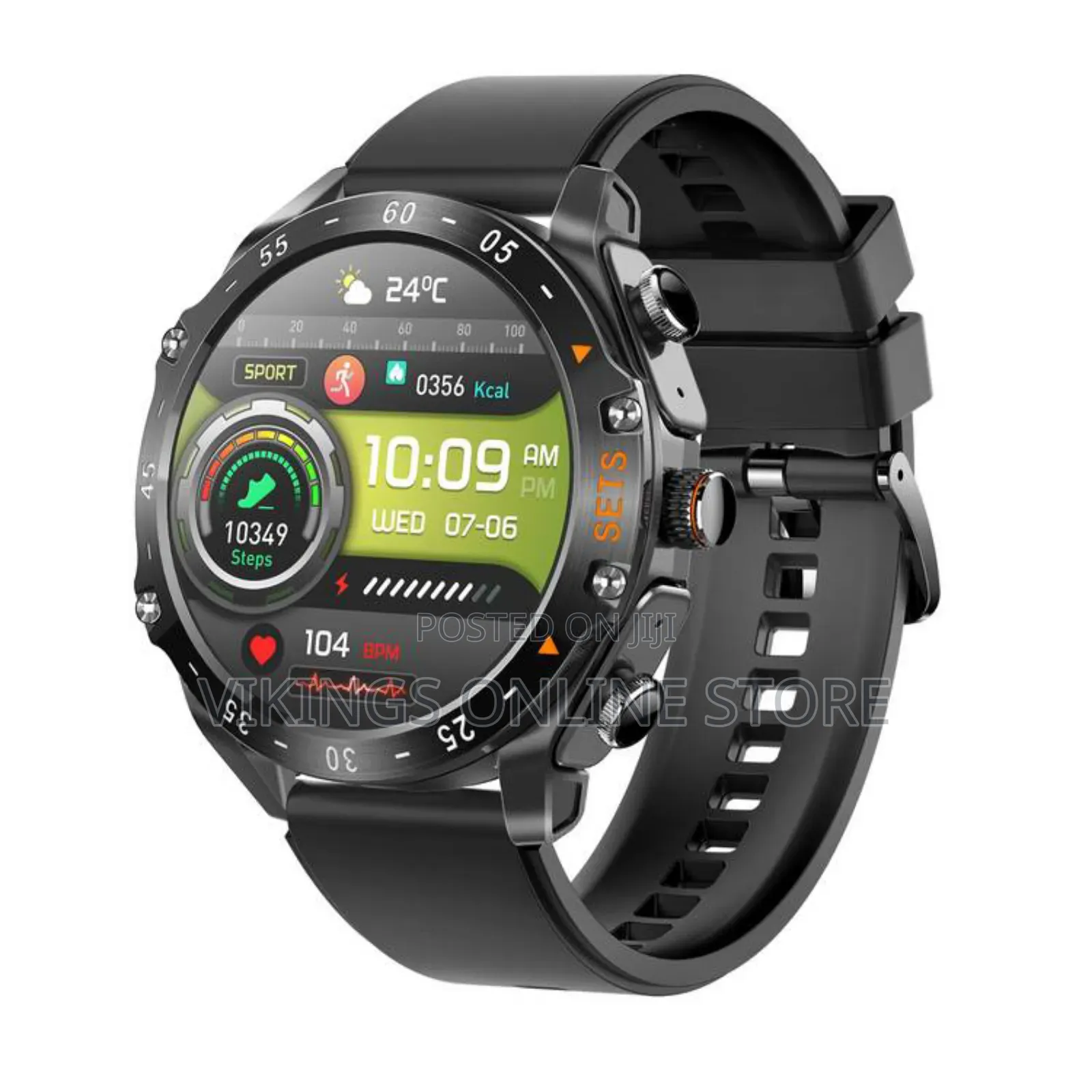 Porodo Hype Smart Watch With Wireless Earbuds and Black