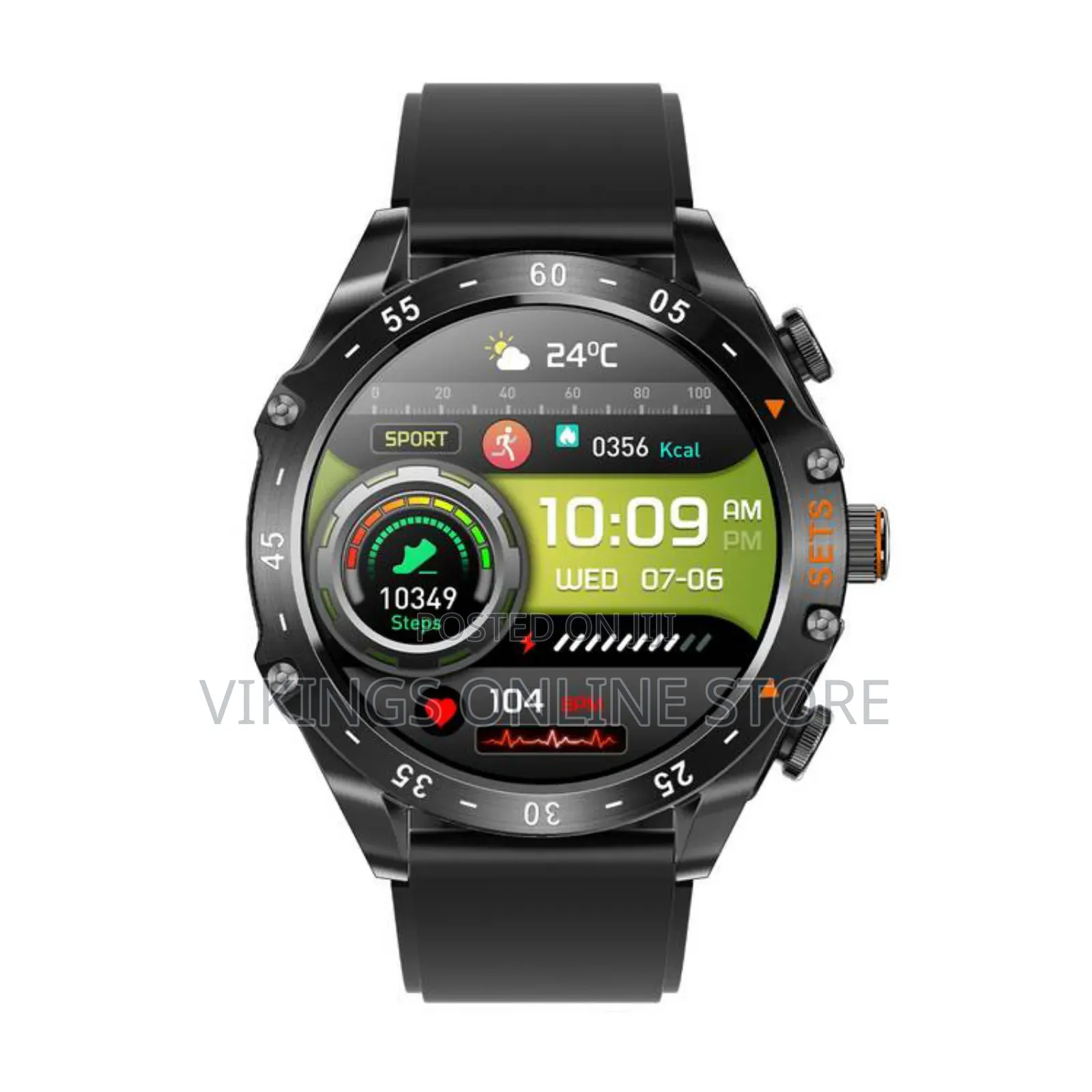 Porodo Hype Smart Watch With Wireless Earbuds and Black