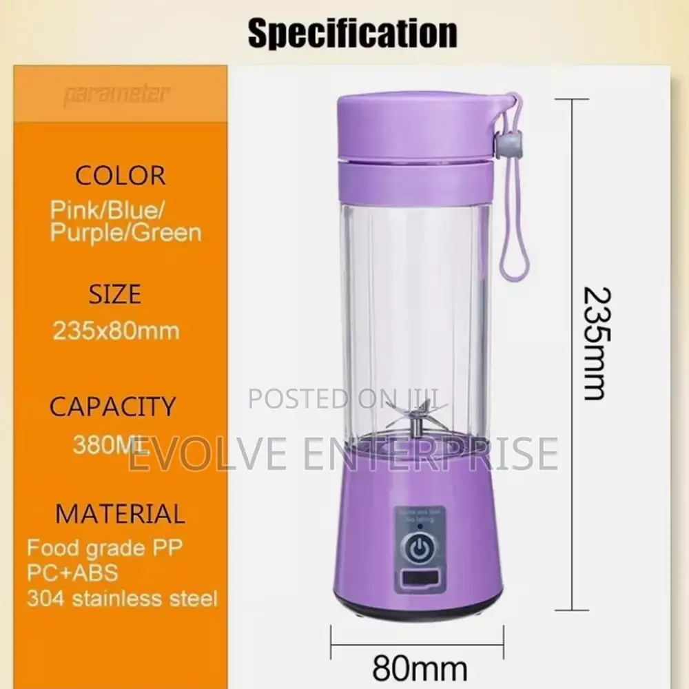 380ml Portable Usb Electric Juice Blender