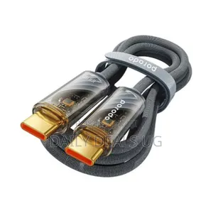 Porodo Braided Pd C to C Cable With Transparent Head - Grey