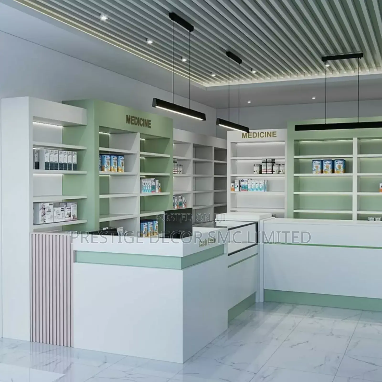 Fancy Pharmacy Shelves