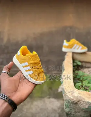 Original Kid’S Yellow/White Suede Adidas Campus Kid’S Shoes