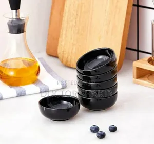 Ceramic Black Deep Soul Bowls 6 Set