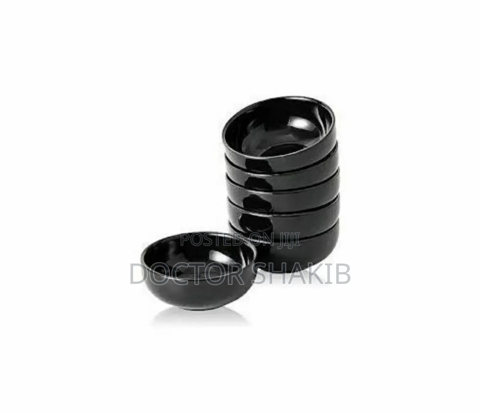 Ceramic Black Deep Soul Bowls 6 Set