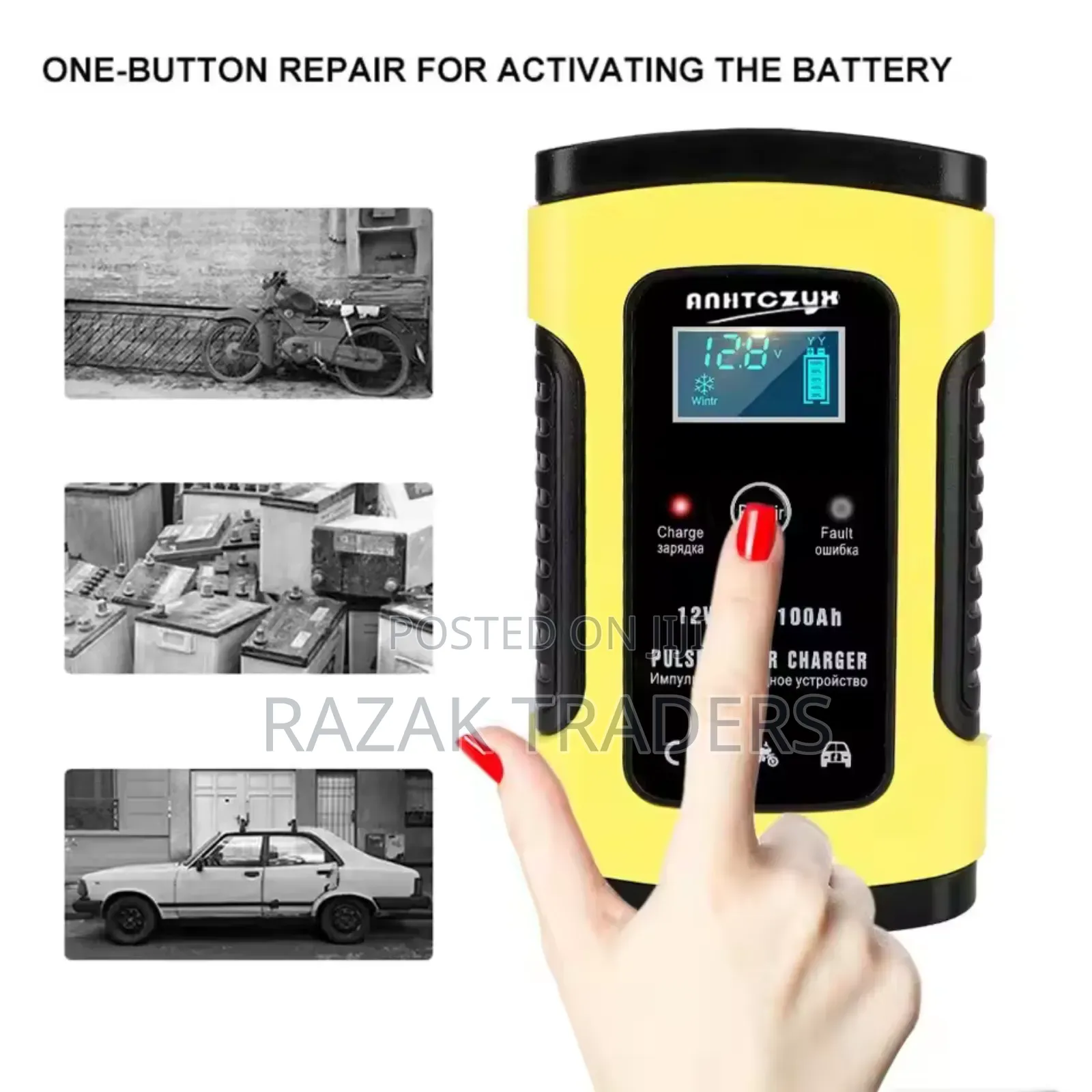 12v 5/6a Intelligent Car Motorcycle Battery Charger Digital