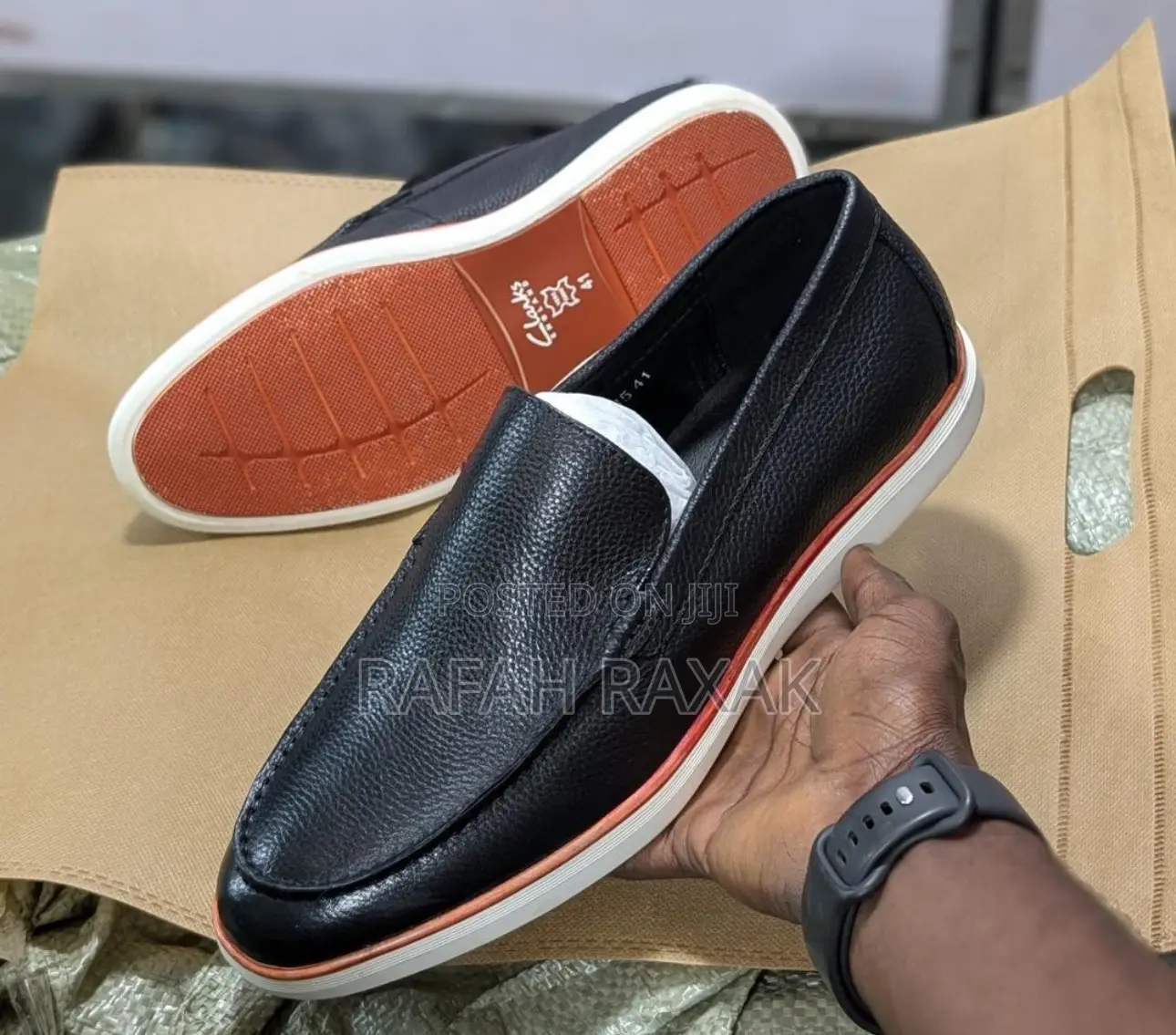 Original Clarks Casual Premium Leather Slip on Shoes
