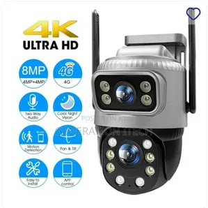 4g Dual Lens Smart Camera-8mp Waterproof, Night Vision V380