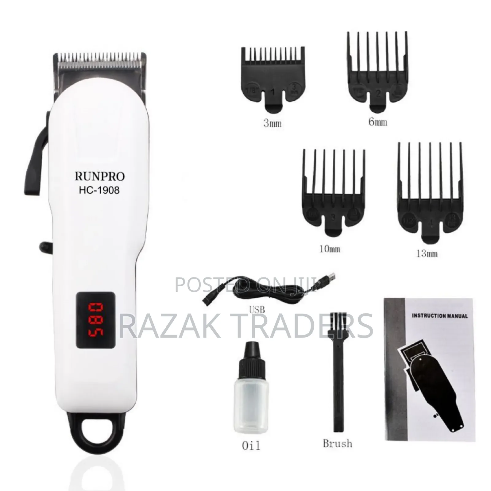 Runpro Professional Hair Rechargeable Clipper Wireless