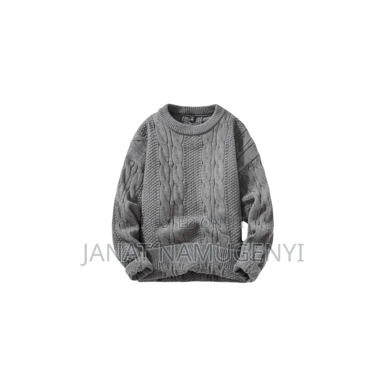 Plain Grey Round Neck Sweater