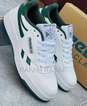 Original White/Green Reebok Classic C Revenge Sneakers