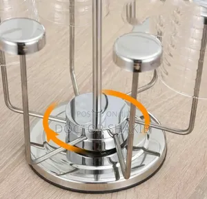 Luxurious Rotating Stainless Steel Glasses Holder Rack - 6pc