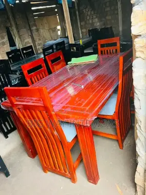 Red Mahogany 6 Seater Dinning Table Set