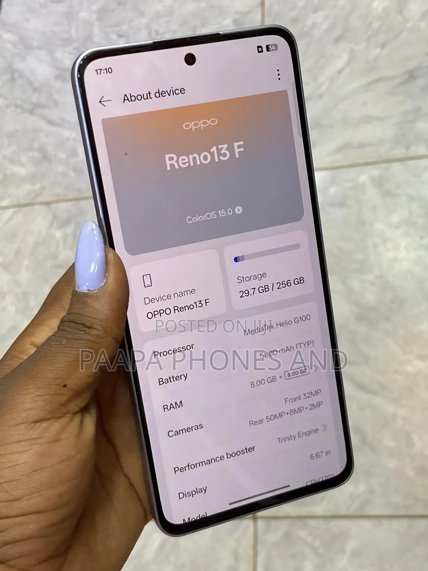 Oppo Reno13 F 256 GB Blue