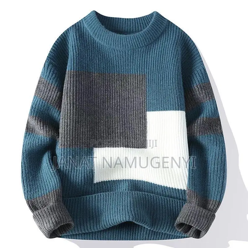 White, Blue and Grey Sweater
