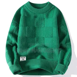 Plain Green Round Neck Sweater