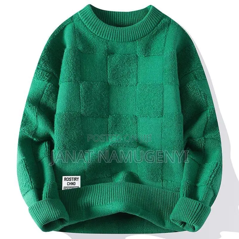 Plain Green Round Neck Sweater