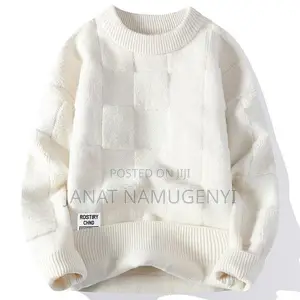 Plain White Round Neck Sweater